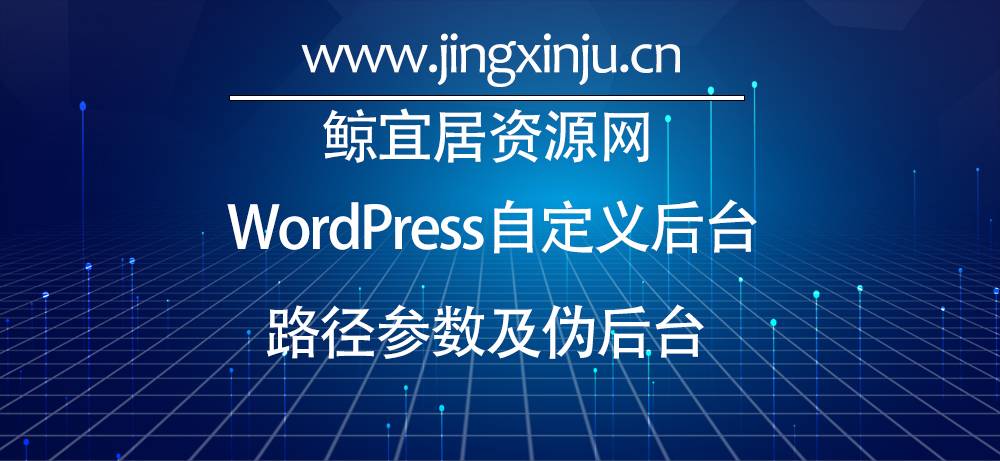 WordPress自定义后台路径参数及伪后台[WP教程]|鲸宜居资源网